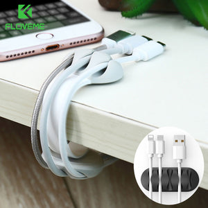 FLOVEME Cable Organizer USB Charger Cable Protector Winder Desktop Cable Management Clips Cable Holder For Earphone Headphone